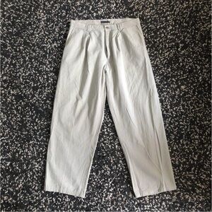 Nike Golf 100% Cotton Men's Light Gray Beige Chinos Vintage Pleated